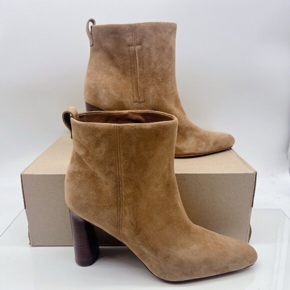 Vince Hillside Women’s Ankle Boots Booties Tan Brown Suede High Heel US 10 EU 41 - Picture 7 of 10